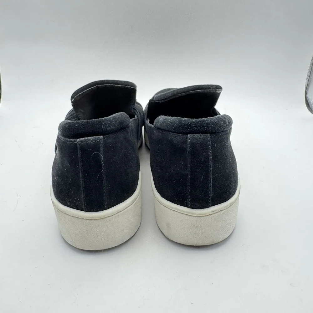 DONALD J. PLINER CELET RUCHING BLACK SUEDE SNEAKERS SHOES WOMENS SZ 7.5M
